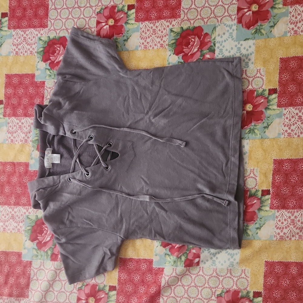 Cropped hoodie tee